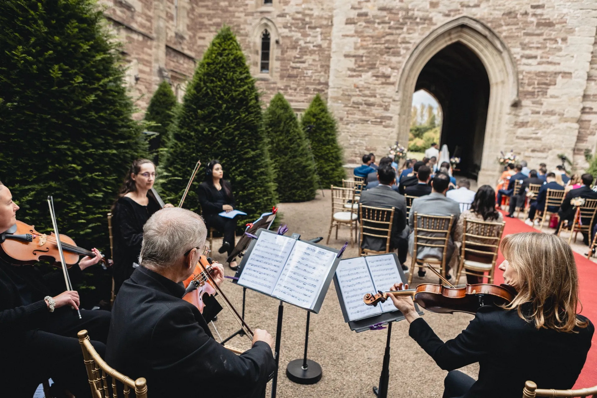 Live music during a wedding ceremony produced by Azoos Events in London