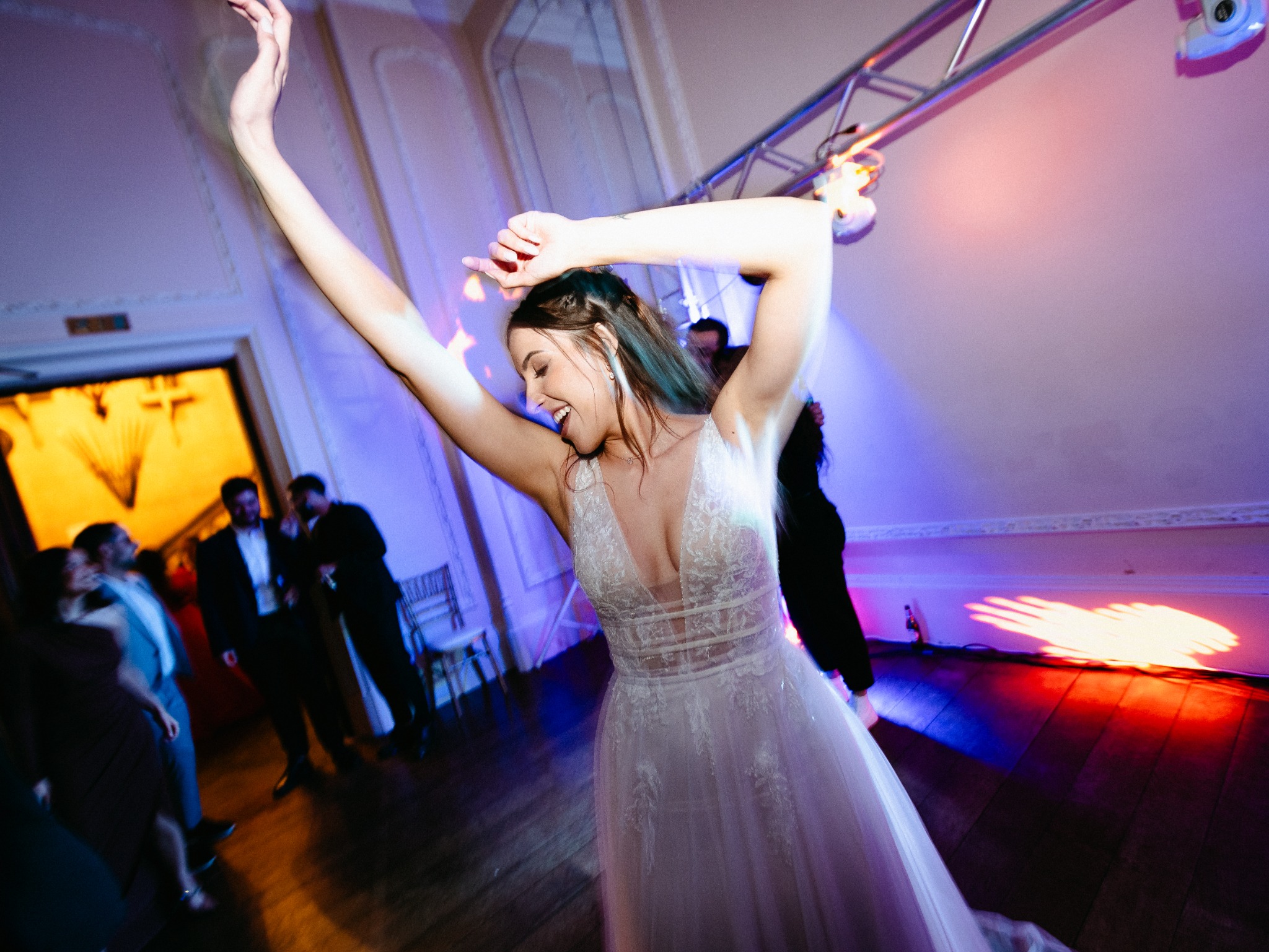 Bride on the dancefloor during an Azoos Events wedding